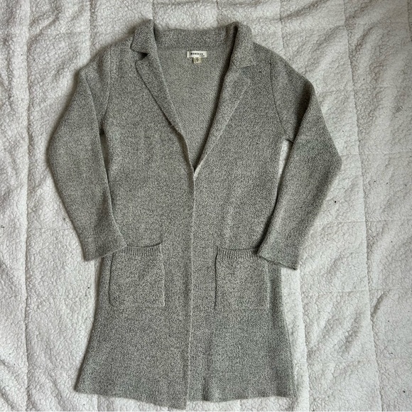 Monteau Sweaters - MONTEAU Gray Knit Cardigan Sweater Open Front